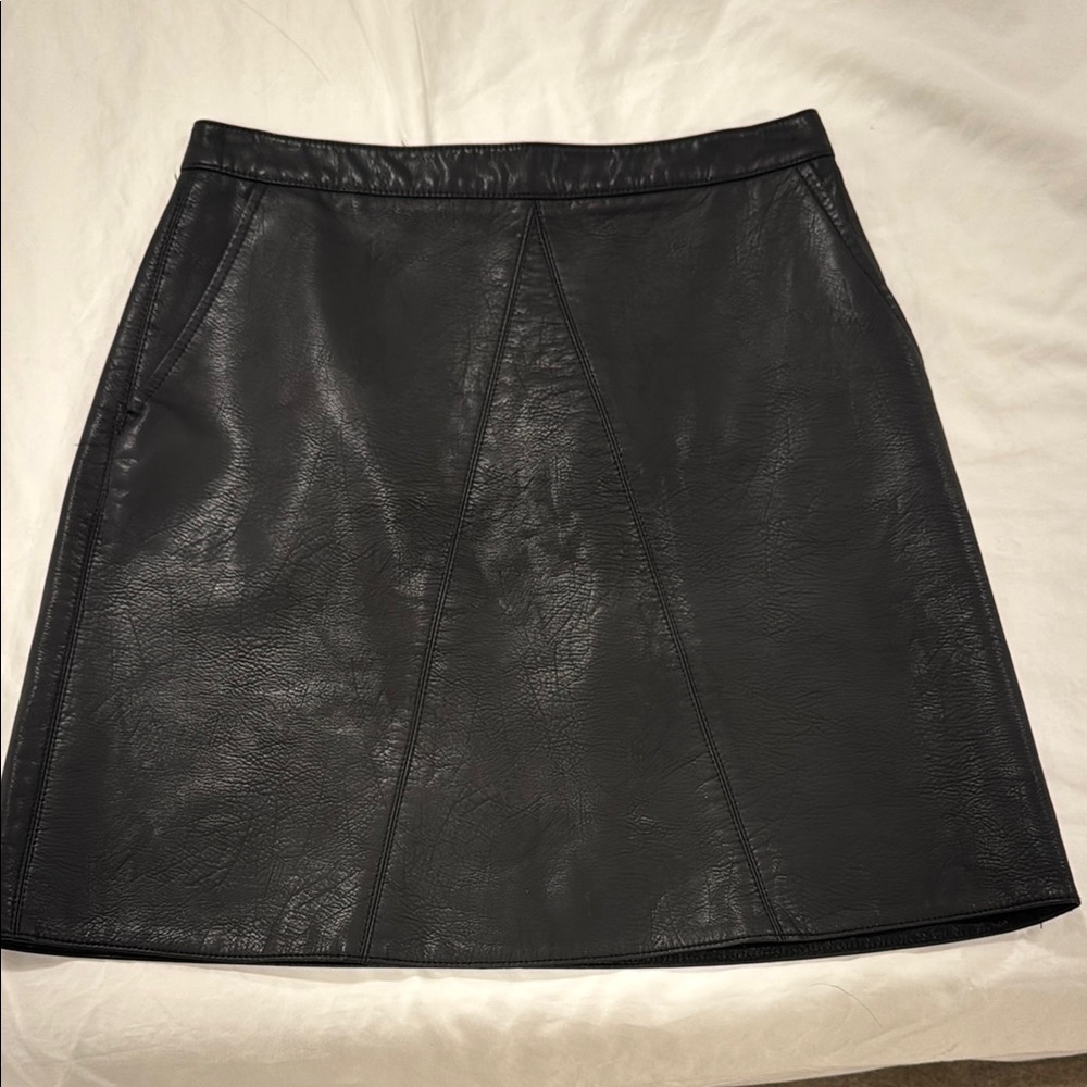 Zara Black Faux Leather Mini Skirt